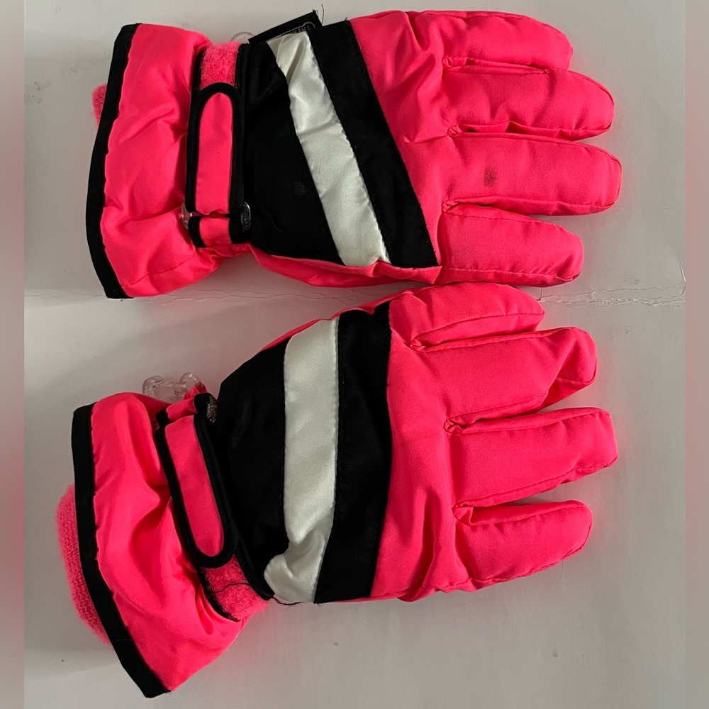 90s Winter Gloves Hot Pink Thermo Lite Girls Ski